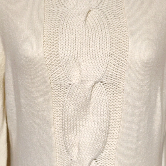 INC International Concepts Cream Big Turtle Neck Silk Sweater - Picture 5 of 14